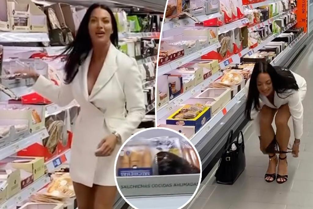 Model caught on camera leaving supermarket food surprise: 'Disgusting' and 'unsanitary'