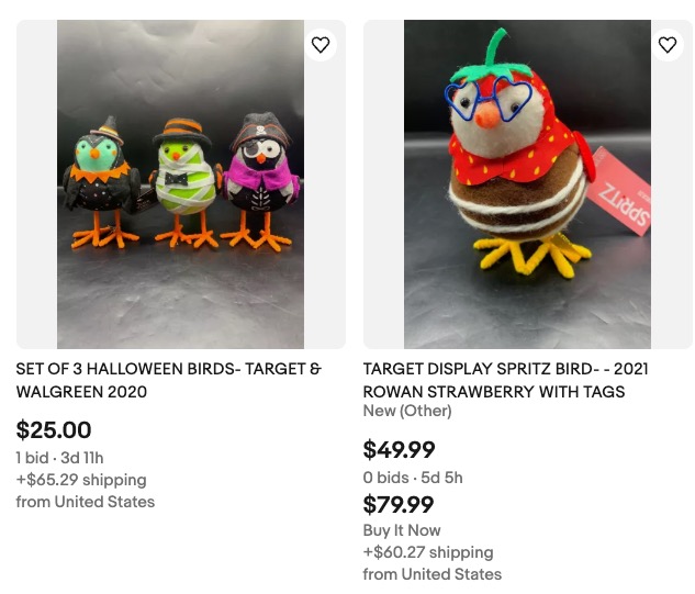 eBay listings for target birds