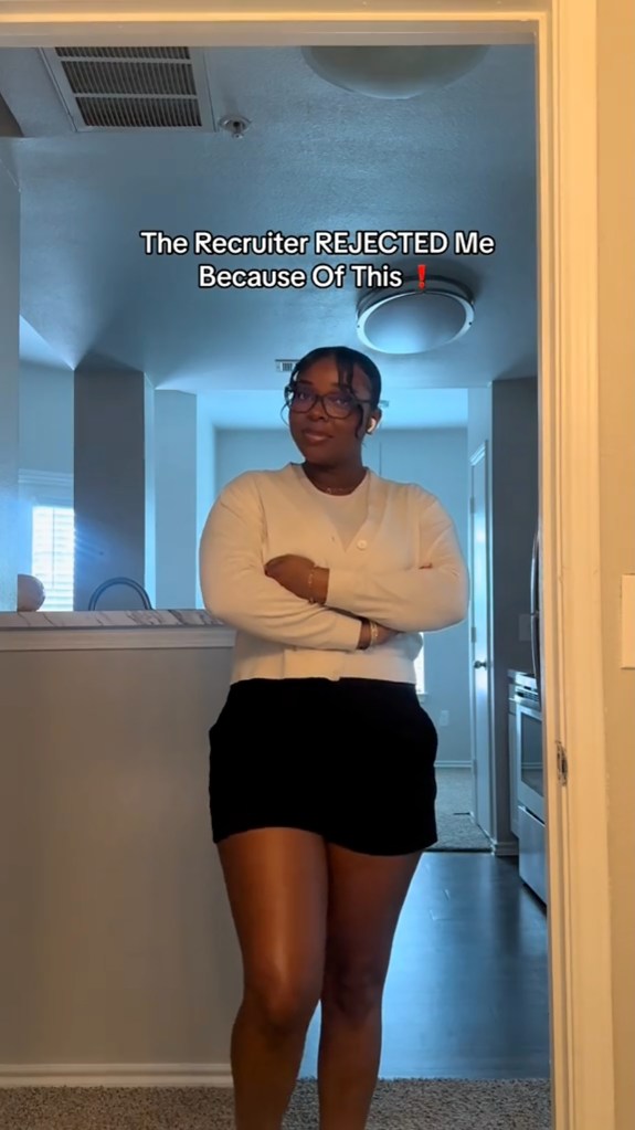 TikTok user Tyreshia said in a video that she was asked by a job recruiter to leave and change because she was wearing shorts.